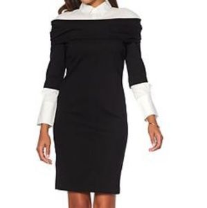 Ponte Shirt Dress w/Woven Collar NWOT